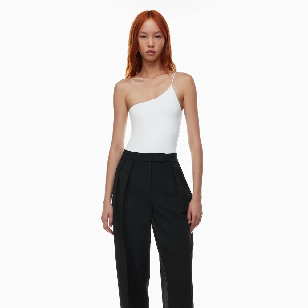Aritzia Babaton Contour One-Shoulder Bodysuit - White - Size Medium